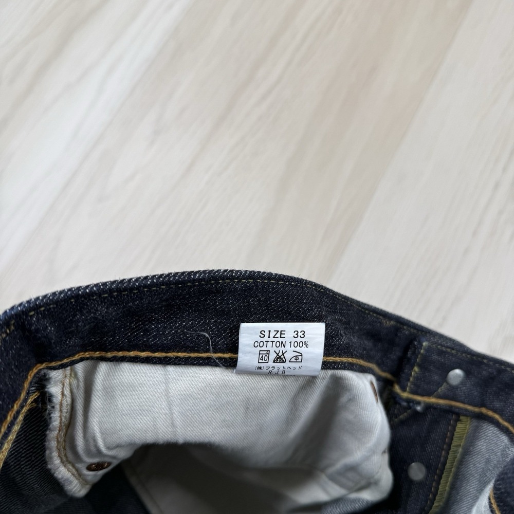 The Flat Head X Real Japan Blues D109FXR Selvedge Raw Denim Jeans 33x36 - Picture 10 of 16